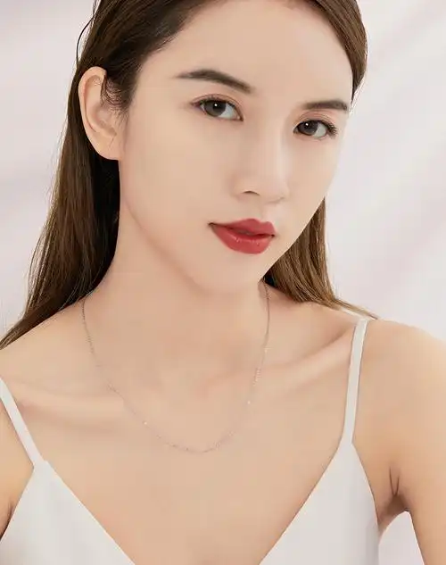 【高端臻奢】 sxzs pt950铂金项链女十字扣圈百搭白金素链 45cm-2.