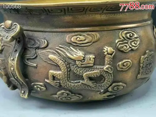 乾隆年制五路财神开运聚宝盆包浆浓厚保存完整成色如图