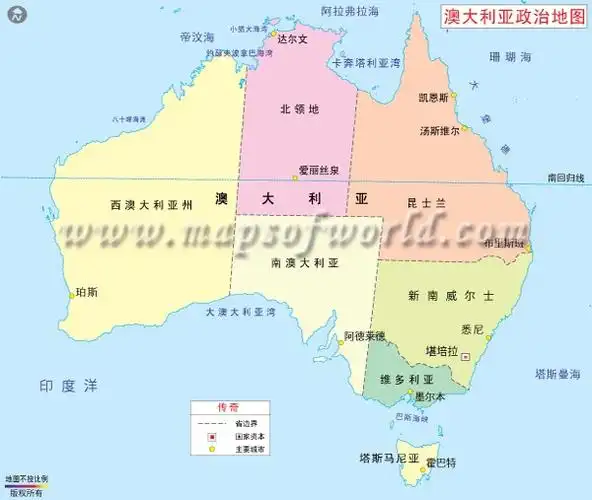澳大利亚行政地图.