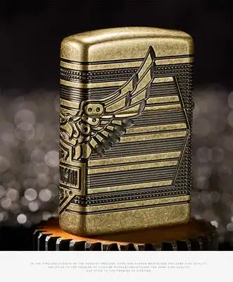 芝宝zippo哈雷年度哈雷鹰正版火机古铜盔甲经典收藏送礼zippo