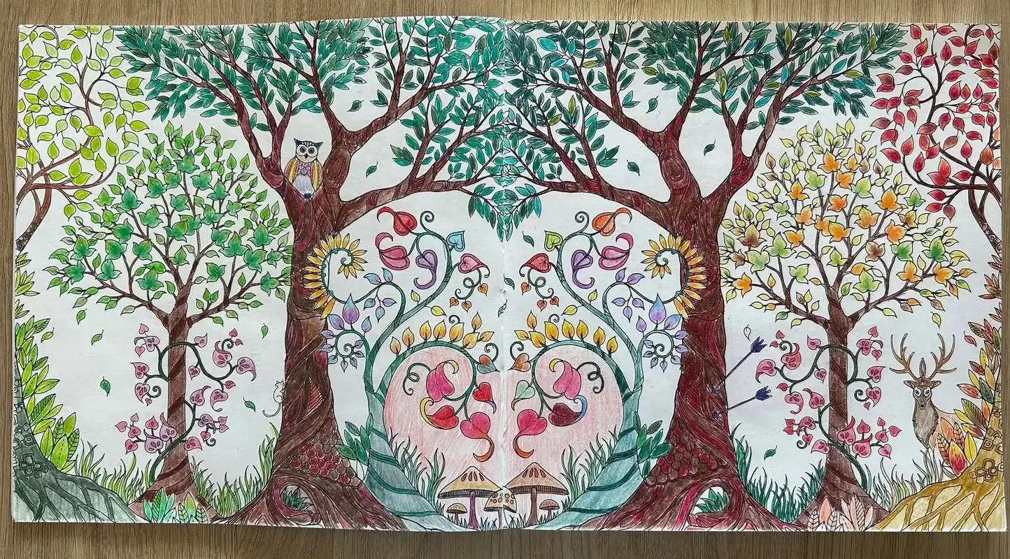 《魔法森林》涂色96#治愈系 - 抖音