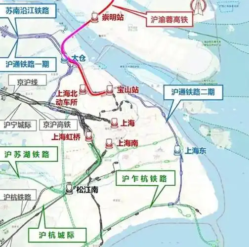 而在建的沪通铁路二期也是从太仓起步的,然后进入上海,同样还有在建的