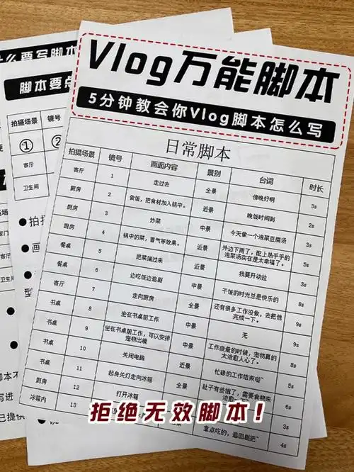 vlog万能脚本模板五分钟搞定脚本制作71