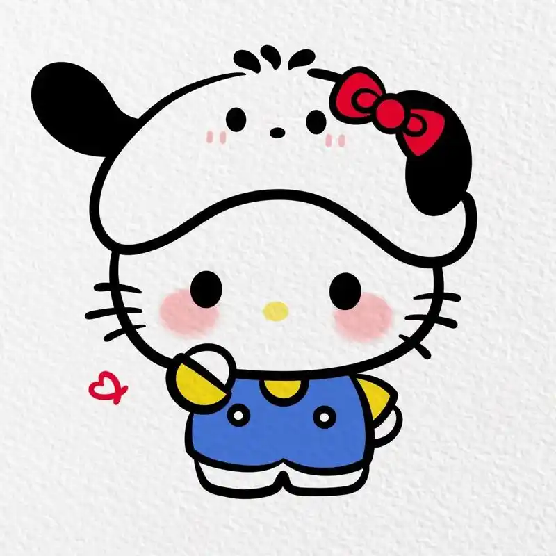 简笔画|【kitty猫】(附过程)️ ❤️ ❤️【用具】 - 抖音