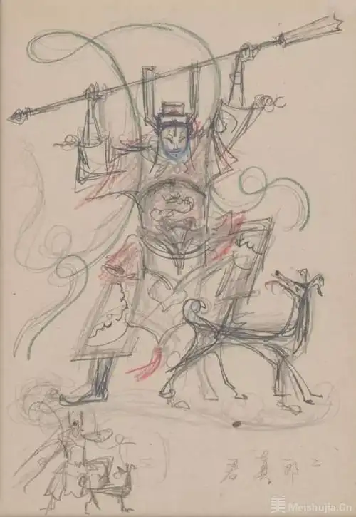 (18/24)《大闹天宫》二郎神设计草图 1960年