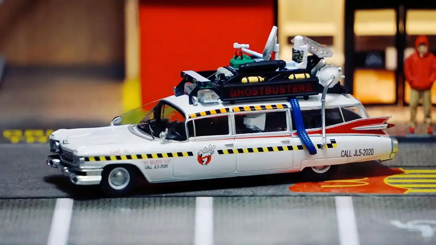 ys 勇胜1/64捉鬼车凯迪拉克捉鬼敢死队电影版,这个车真的