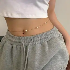 性感追梦人链条钛钢肚脐环腰链穿刺脐环腰链精品脐钉包邮3人付款19