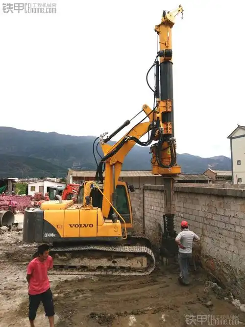 挖掘机改装旋挖钻机,volvo 160变身后有些不认识了