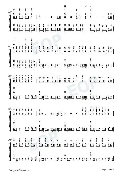 one last kiss钢琴简谱-宇多田光演唱4