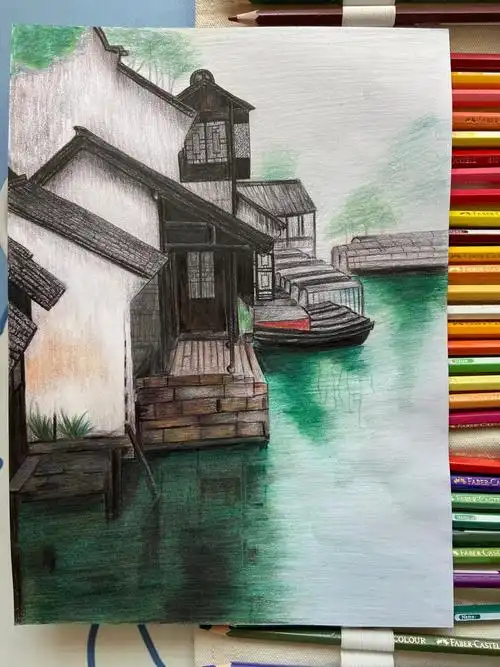 临摹自@小米与石石,#彩铅手绘  #手绘临摹  #彩铅入门  #彩铅  #彩铅