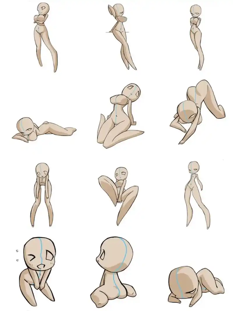 q版动作临摹参考,承包你的绘画素材库!很多小伙伴都喜欢q版, - 抖音