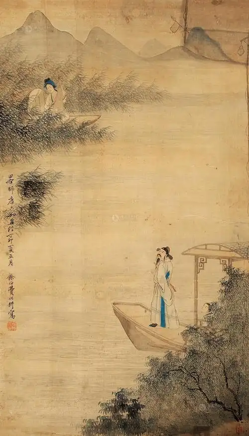 【关关雎鸠 镜片 设色绢本】拍卖品_图片_价格_鉴赏