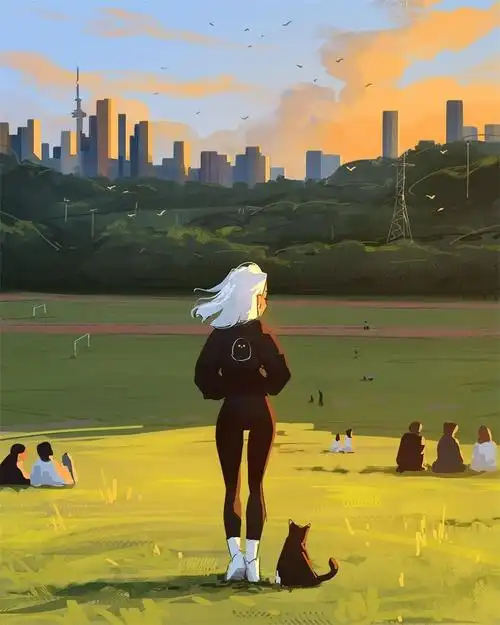 插画师samyang的女生肖像