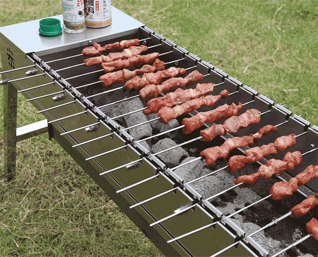 烧烤炉不锈自动旋转翻转烧烤炉烧烤架充电宝家用自助户外木炭烧烤箱全