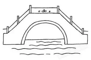 城市拱桥建筑简笔画