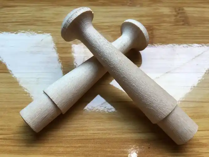 蘑菇头小木棒榉木荷木木制品木配件工艺品小圆头