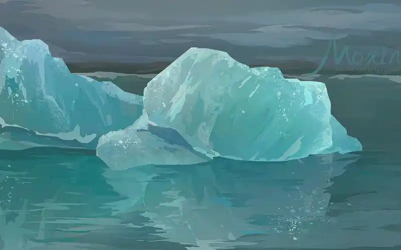 【色彩】色彩速涂冰川练习绘画过程!