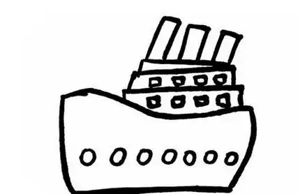 大轮船简笔画步骤图片