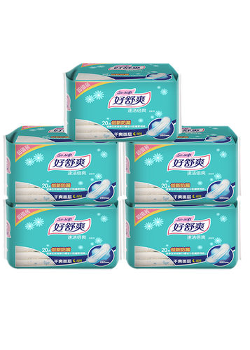 好舒爽卫生巾组合干爽网面纤巧型姨妈巾厚夜260mm整箱卫生巾