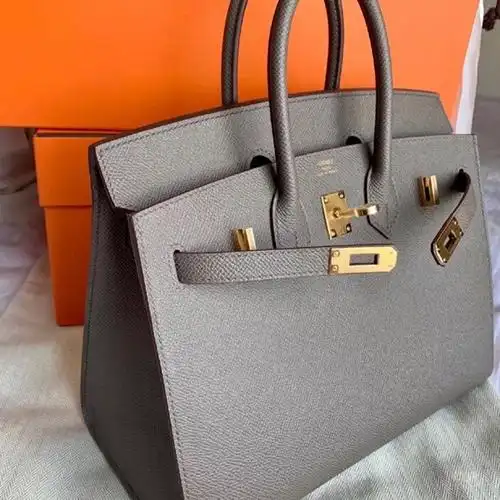 hermes爱马仕包包2021新款birkin25铂金手提包女款金扣官网旗舰锡器灰