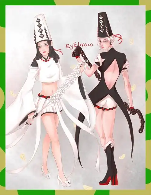 👻黑白无常性转版插画🎨