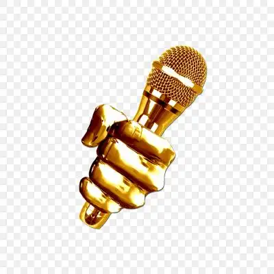 金色话筒演讲主持唱歌png素材元素