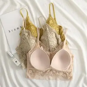 蕾丝裹胸抹胸女无钢圈内衣小胸美背聚拢文胸性感打底小吊背心夏季