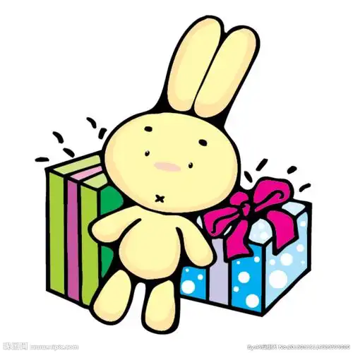小兔子和礼品盒图片