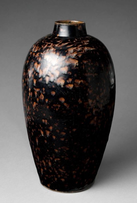 元 吉州窑玳瑁釉梅瓶(正面) 美国大都会博物馆藏