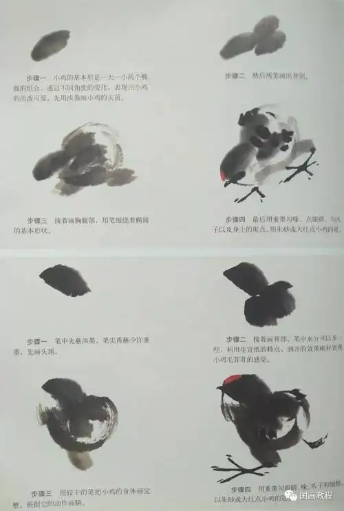 【国画教程】鸡的步骤画法(6)