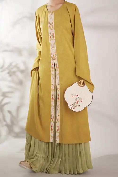 椿染枫叶原创定织定染暗纹提花缎面布料汉服面料