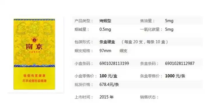 南京细九五多少钱一盒南京硬盒细九五价格表和图片