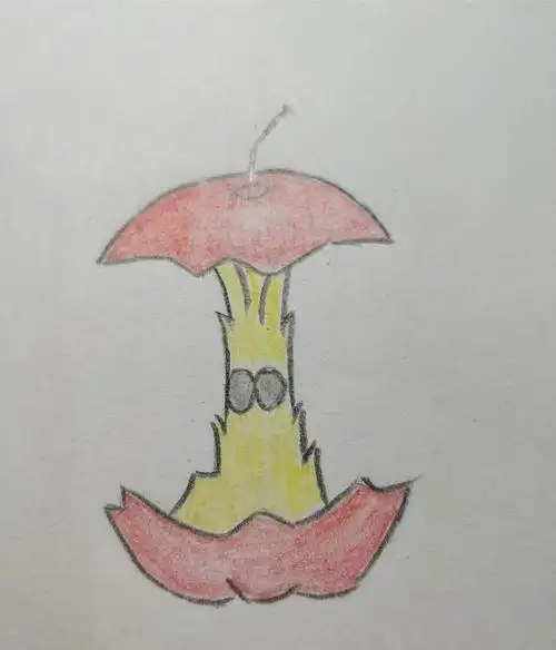 吃剩的苹果核简笔画