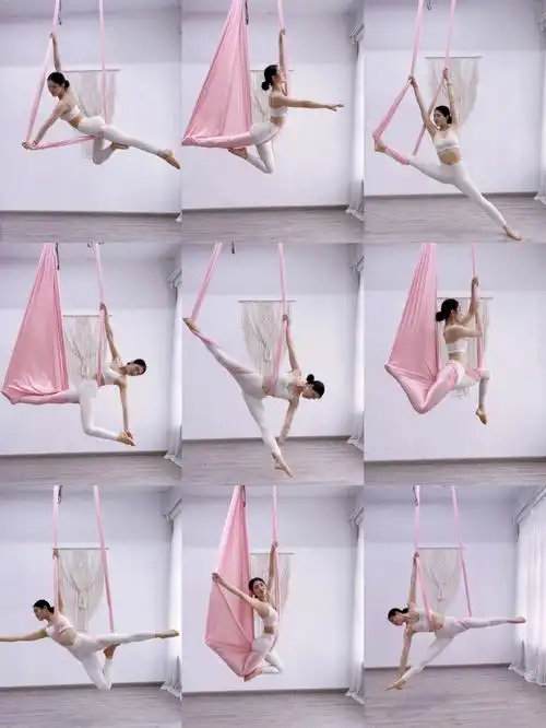 初学者空中瑜伽体式拍照大连空中瑜伽馆