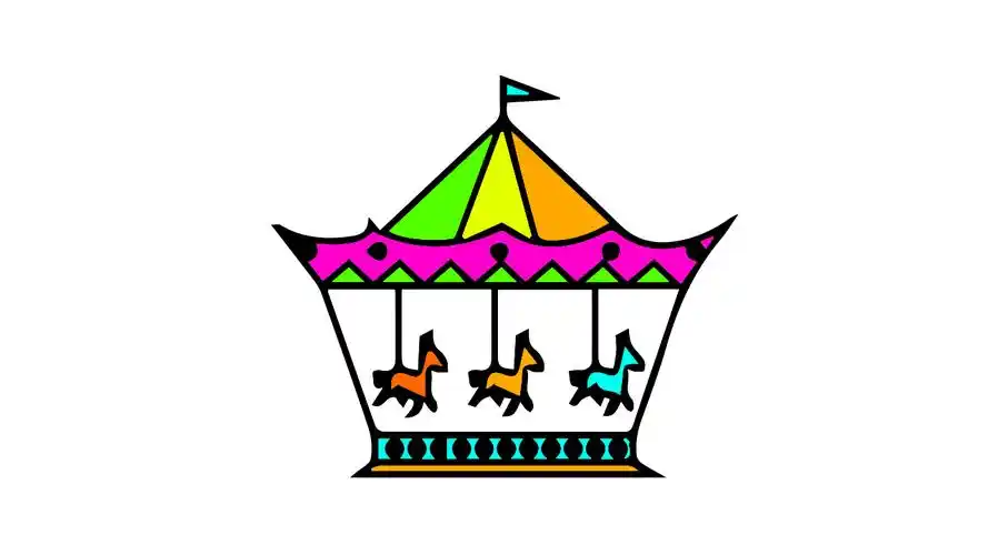 旋转木马简笔画怎么画