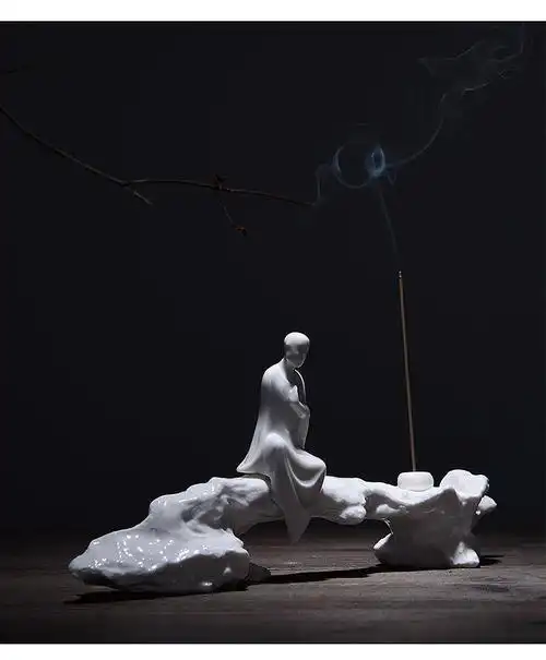 仟信慈艺悟禅意香插家用家居摆件日式简约白瓷工艺品