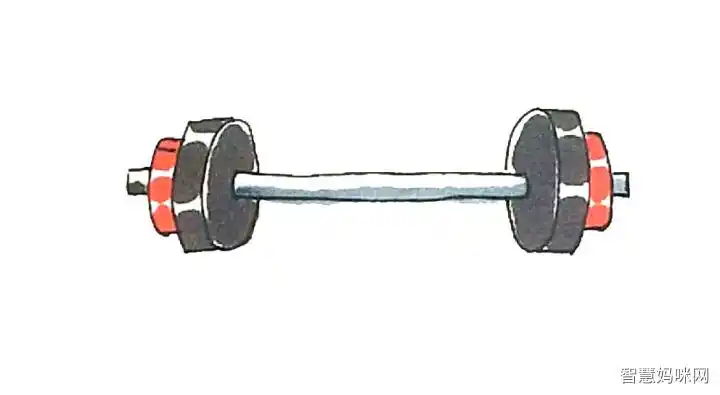 杠铃简笔画的画法