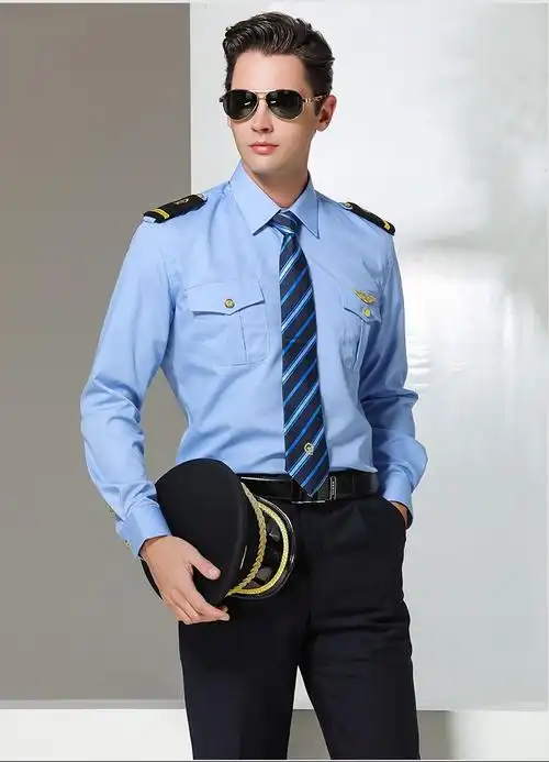 伊优基铁路制服工作服男士列车乘务员蓝色衬衫长高铁津京城际轨道工装