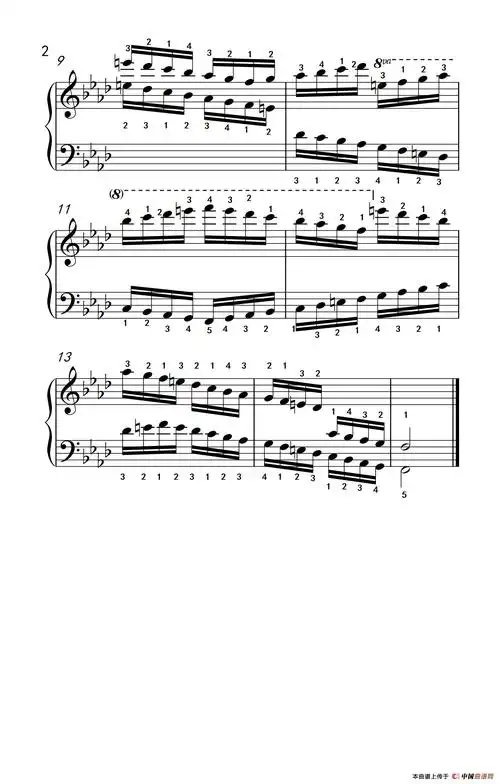 f和声小调音阶(中央音乐学院钢琴(业余)考级教程7-9级)简谱_钢琴简谱