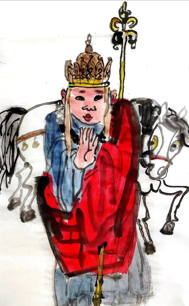 西游记之唐僧.#原创 # 水墨画#中国画#传统文化 - 抖音