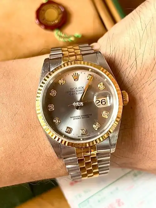 劳力士16233日志灰面大包钻大全套