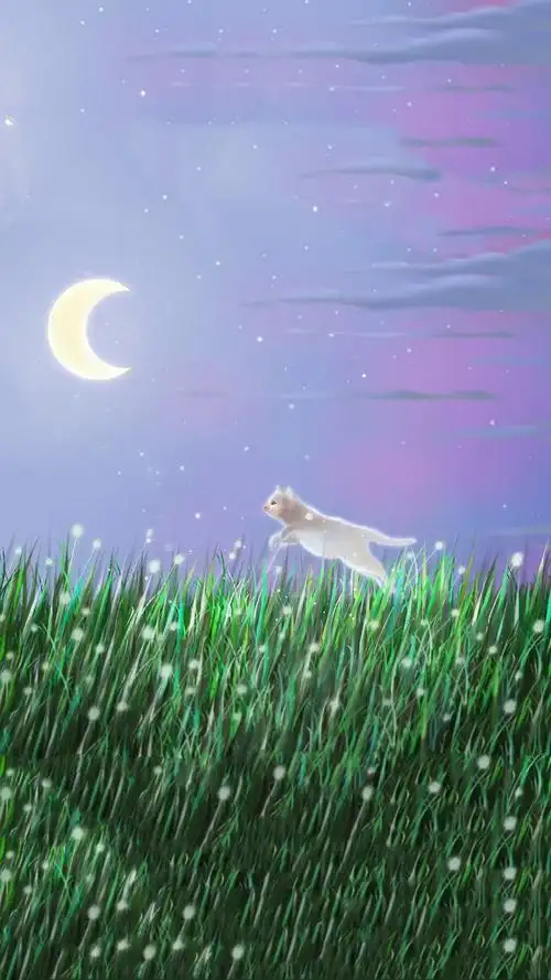 唯美 梦幻 插画 清新 平铺