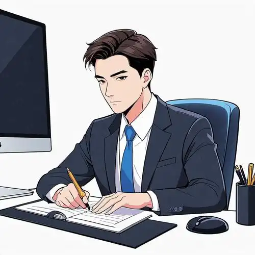 职业头像男律师公正之光专属手绘卡通头像