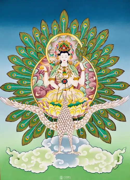 尼泊尔大孔雀明王7555cm