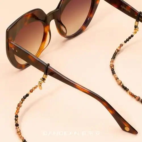 眼镜链女挂脖手工天然宝石日本墨镜挂链复古眼镜链