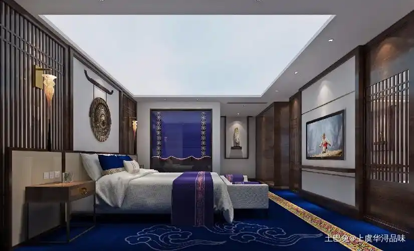 卧室装修效果图8-新国旅大酒店藏式羌式风格-3500平装修图-土巴兔装修