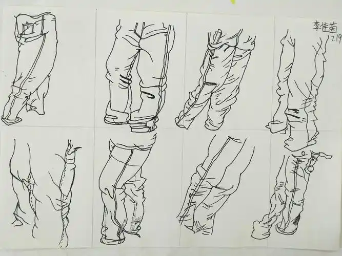 速写人物裤子练习