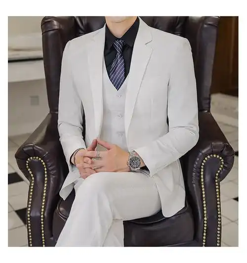 藏青【西装 马甲 裤子】 【[送]衬衫