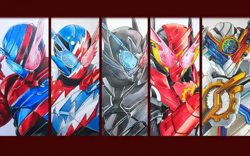 【手绘】兔子大家族,手绘假面骑士build