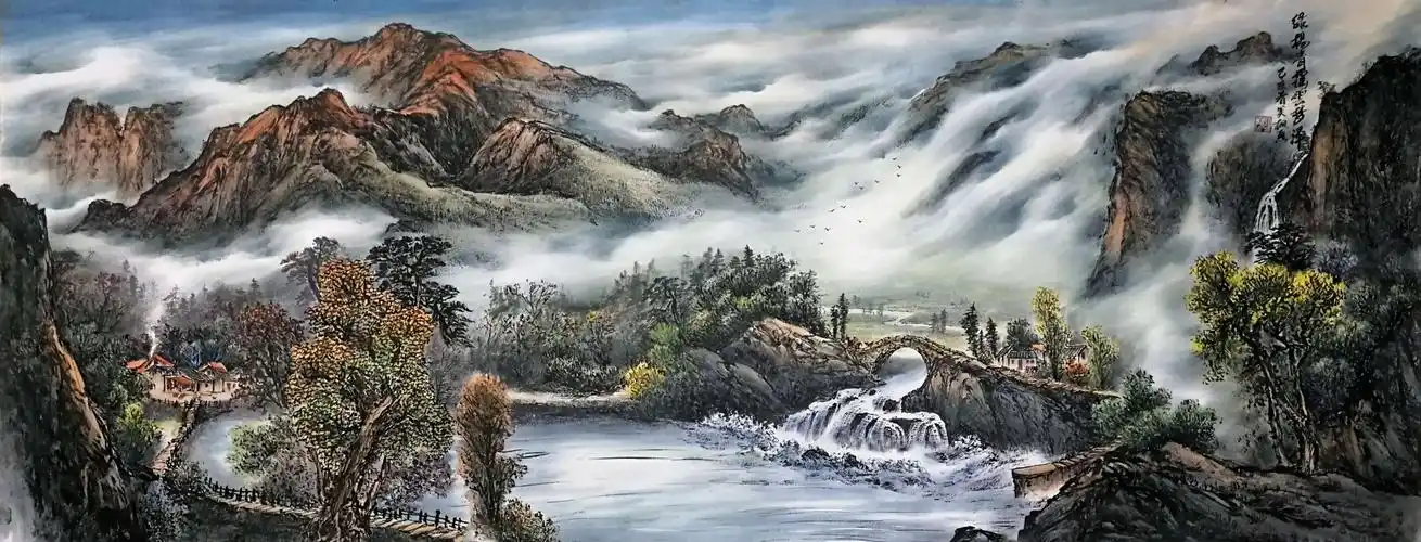 康笑枫的彩墨山水画